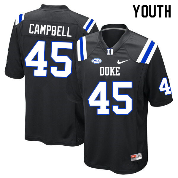 Youth #45 Colby Campbell Duke Blue Devils College Football Jerseys Sale-Black - Click Image to Close